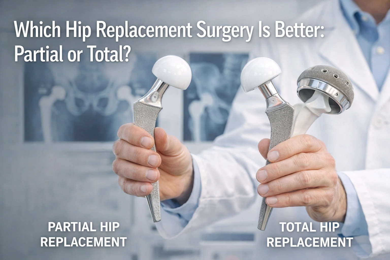 Find Partial vs total hip replacement