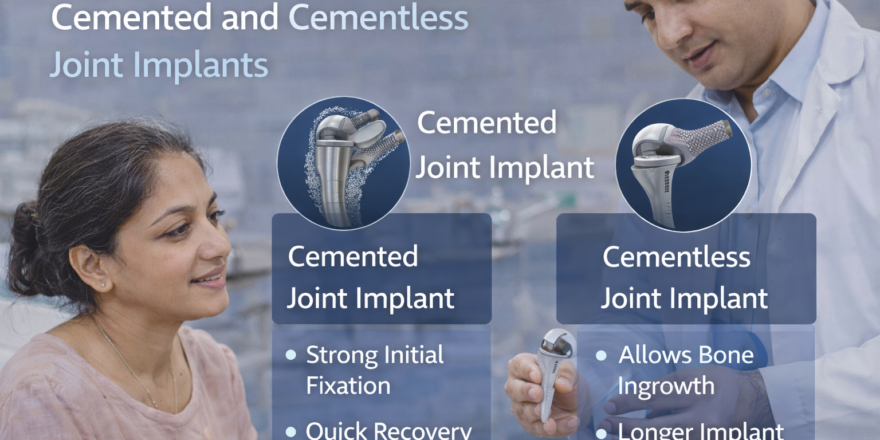 search cemented vs cementless joint implants explained by Dr. Rahul Bade