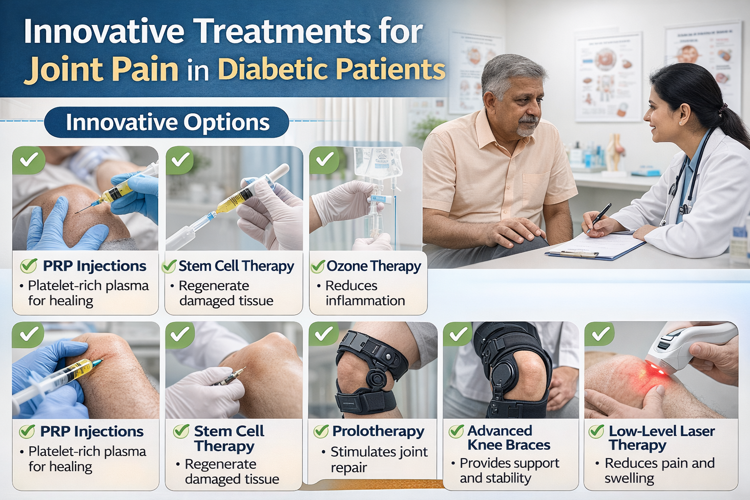 Find innovative joint pain treatments for diabetic patients with guidance from Dr. Rahul Bade.